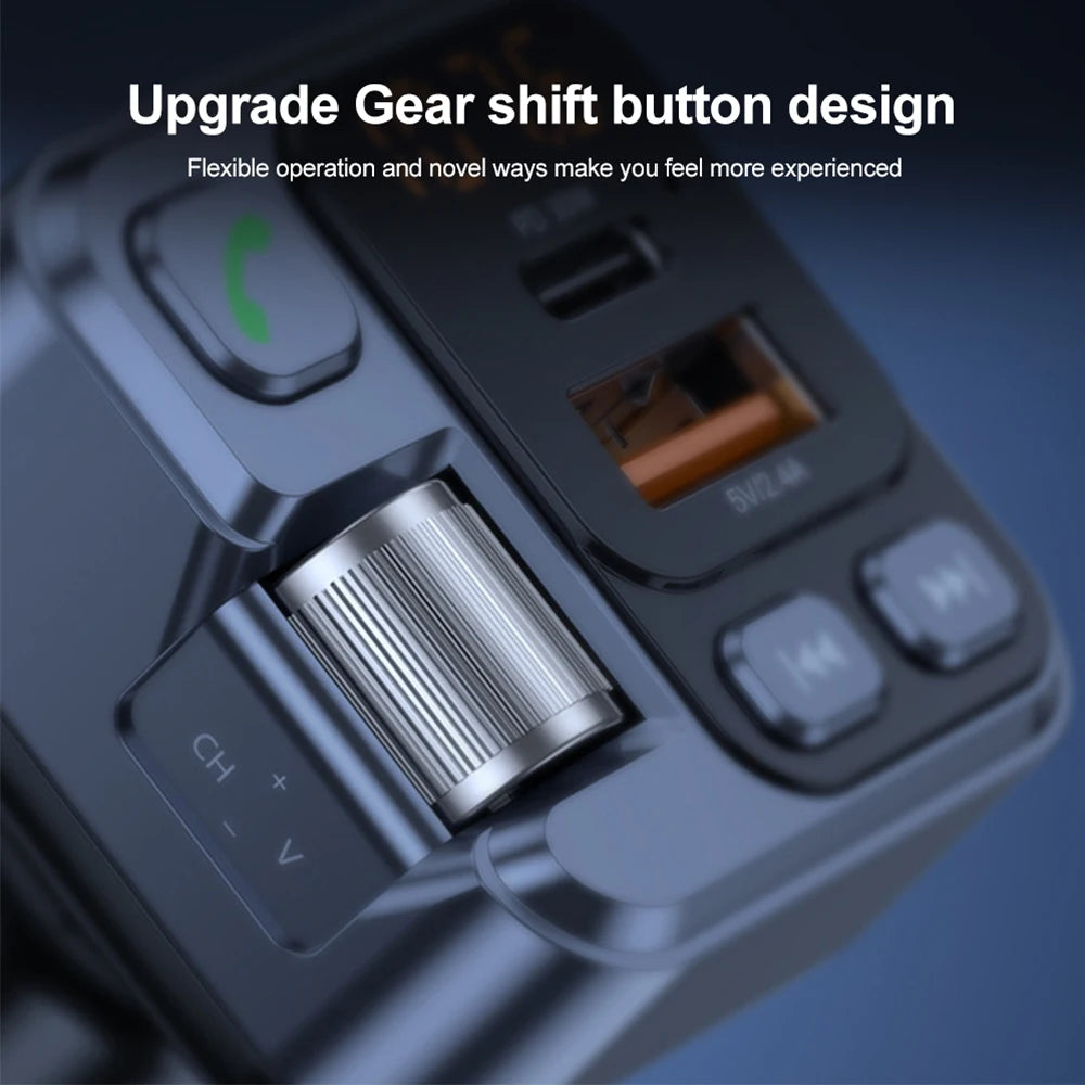 Bluetooth 5.1 Car FM Transmitter Car MP3 Stereo Music Player Handsfree 3.5mm Aux Wireless Car Kit 20W PD USB-C Fast Charger