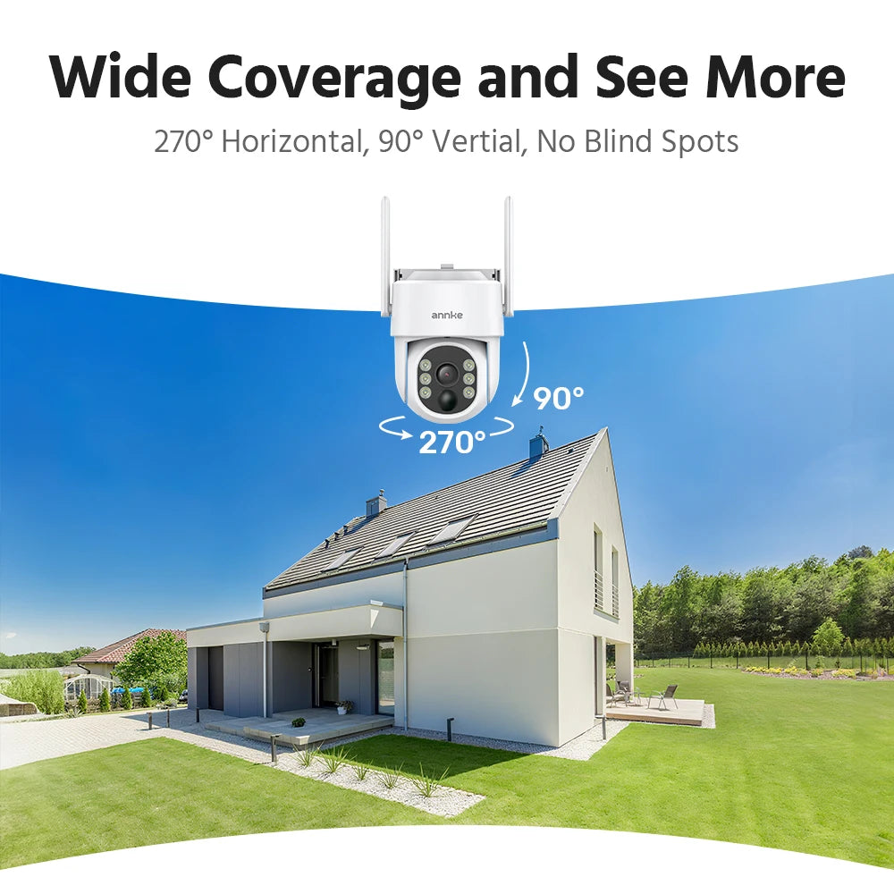 Annke 4MP solar security cameras 4CH Wireless NVR 4mm color night vision camera battery Audio 2.4G 5.8G dual-band WIFI Camera