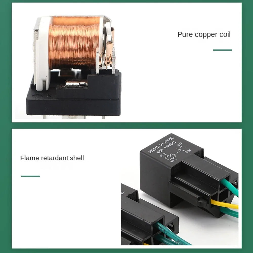 12V 24V Automotive Relay Auto Accessories High Quality 20A 40A Normally Closed Relay 5 Pin 5 Wire Car Fused Relay