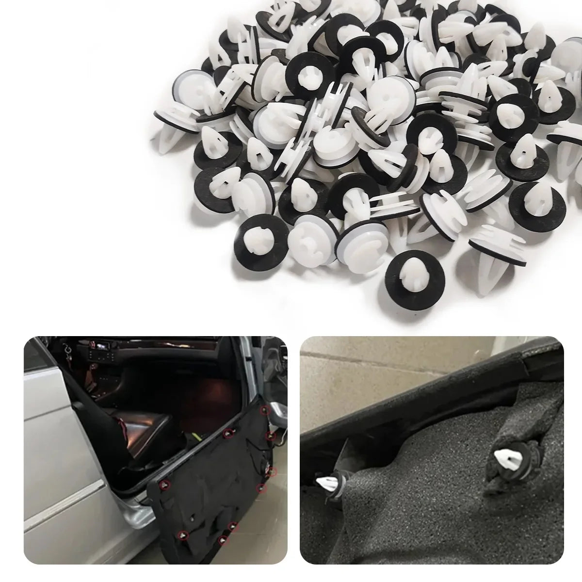 20/50/100pcs Door Panel Clips Automotive Fasteners Rivets And Fasteners Door Panel Rivets With Sealing Rings Bumper Clips