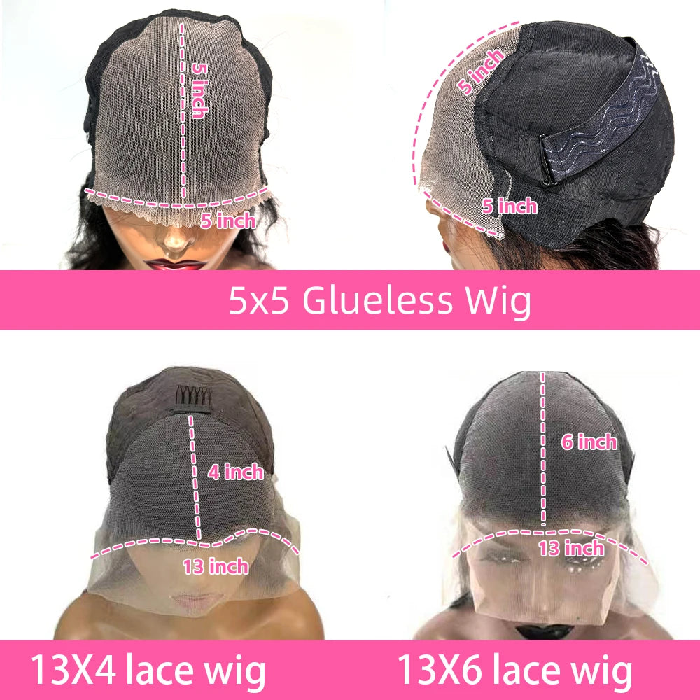 40 42 Inch Deep Wave Frontal Wig 13x6 HD Transparent Curly Human Hair Lace Front Wigs 5X5 Gluless Deep Curly Lace Closure Wig