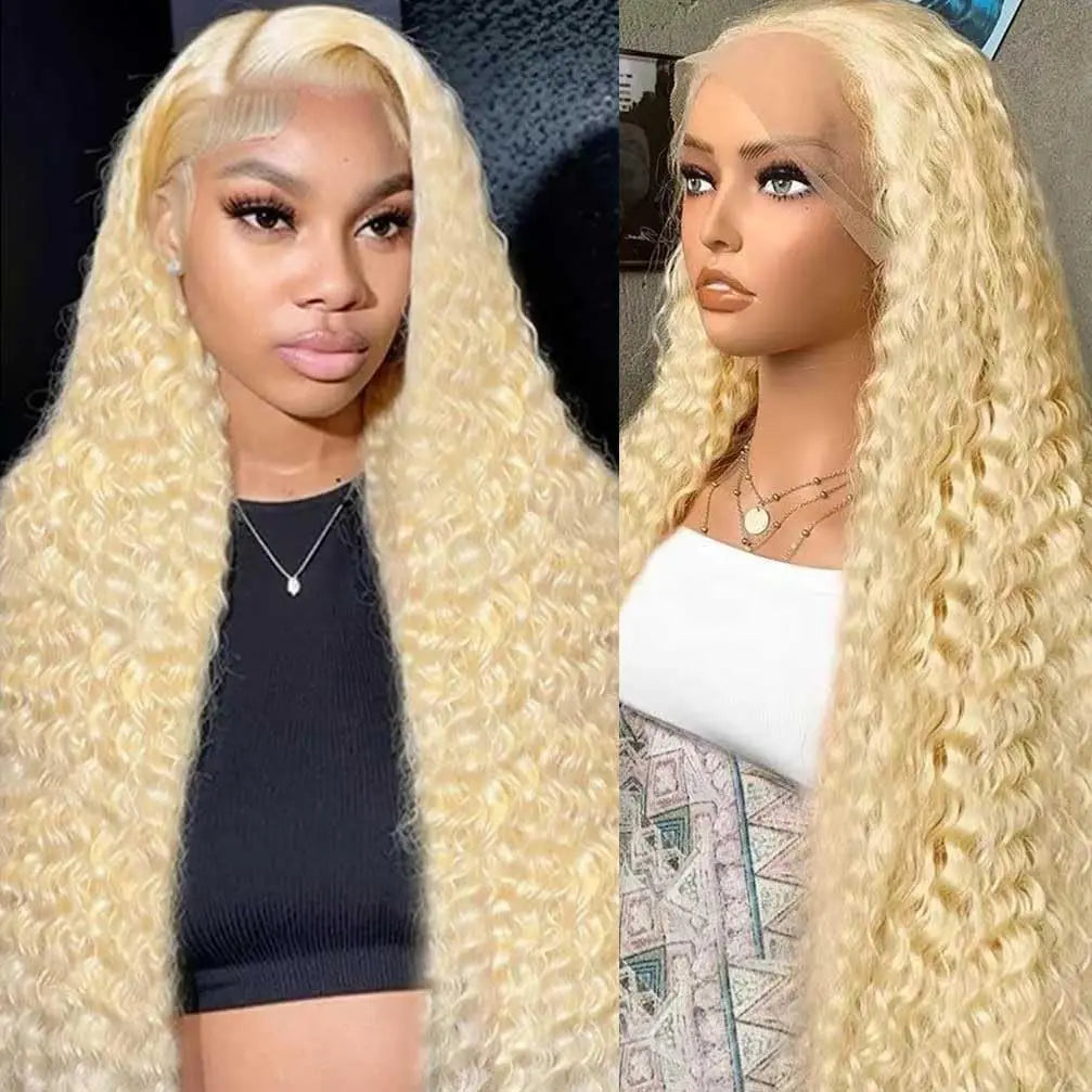 30 Inch 613 Lace Front Wig Human Hair Blonde Wig Human Hair 613 Deep Wave HD Lace Front Wigs 200% Density Pre Plucked For Women