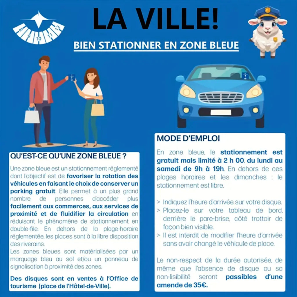 1Pcs or 2Pcs Blue Parking Disc Paper Parking Permits with 'P' Symbol And Measurement Markings for Vehicle Parking Permit Discs