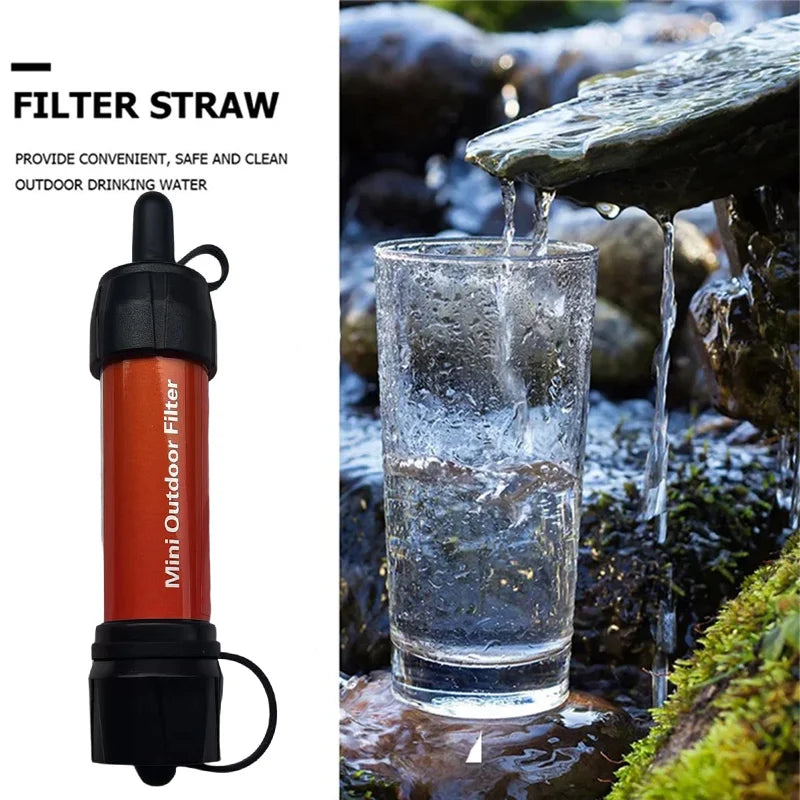 Camping & Survival Emergency Outdoor Portable Water Filter for Hiking - Emergency & Disaster Purifies Water Source On-The-Go