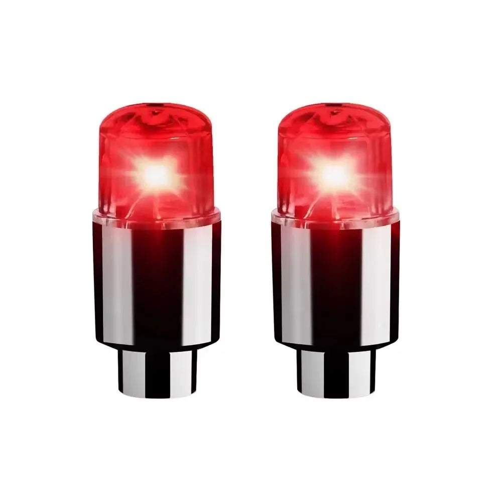 2PCS Colorful LED Wheel Valve Lights Motorcycles Bicycles Car Wheel Tire Valve Caps Universal Dustproof Bicycle Valve Cover