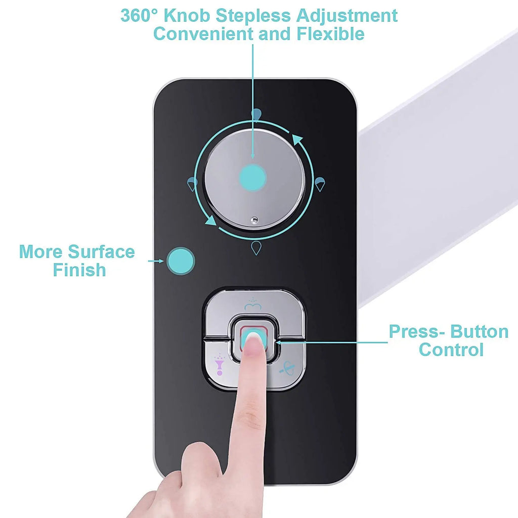 Bidet Toilet Seat Attachment Ultra-thin Non-electric Self-cleaning Dual Nozzles Frontal & Rear Wash Cold Water Personal Hygiene