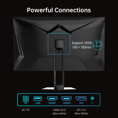 (H27T22 Upgraded Version)KTC H27T22C 27" Gaming Monitor 2560x1440 QHD 16:9 ELED 180Hz Fast IPS Panel Screen 1msGTG Response Time