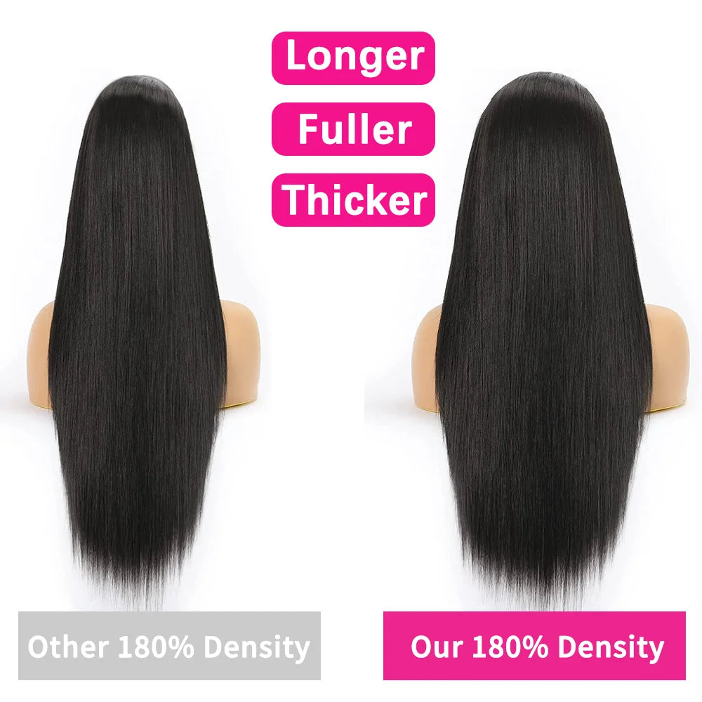 250% 40Inch Straight Lace Front Wigs Human Hair 13x6 HD Lace Frontal Wig 13X4 Bone Straight Human Hair Wig Pre Plucked For Women