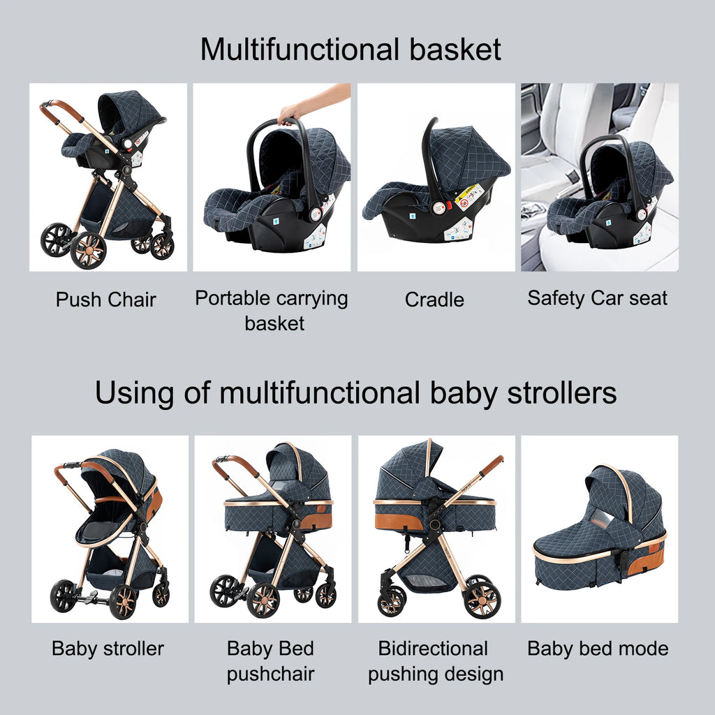 baby stroller Baby carriage Lightweight stroller Baby cars 3 in 1 mother kids Multifunctional luggage stroller baby cart pram