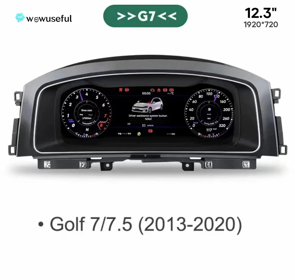 12.3'' Lcd Digital Dashboard Cluster For VW Scirocco Jetta Golf 6 7 MK7 Passat B8 B7 modify Auto Radio Instrument Paneel Cockpit