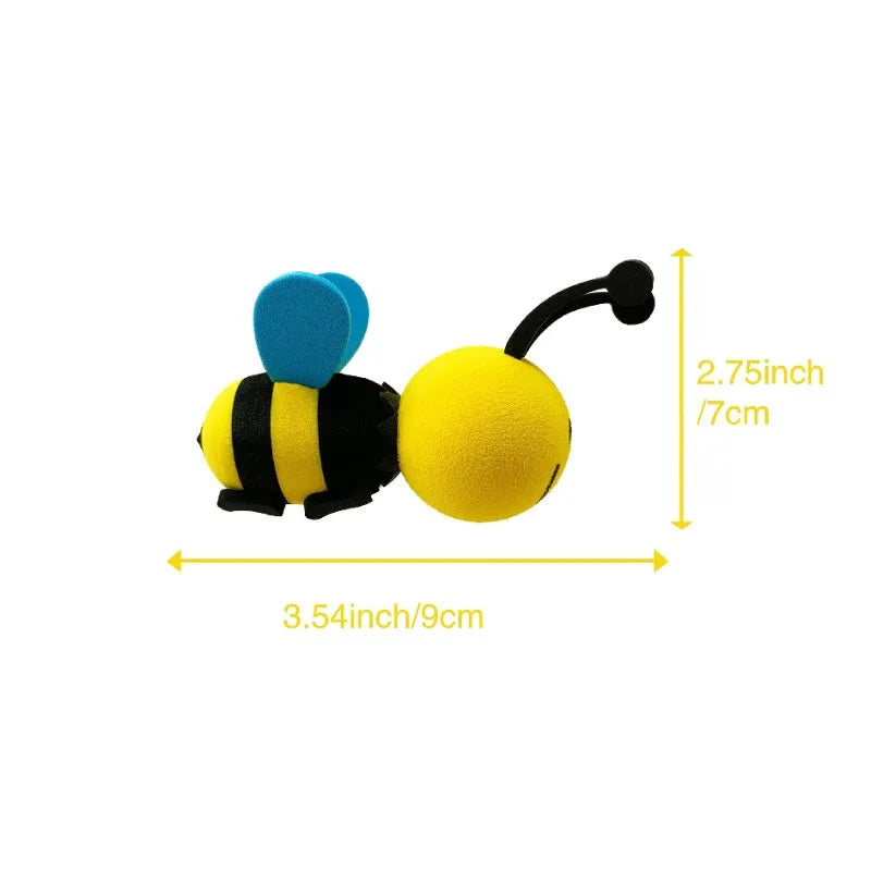 1pc Happy Bee Car Antenna Topper - Adorable Yellow & Black Foam Ball with Cheerful Face, Durable EVA Material