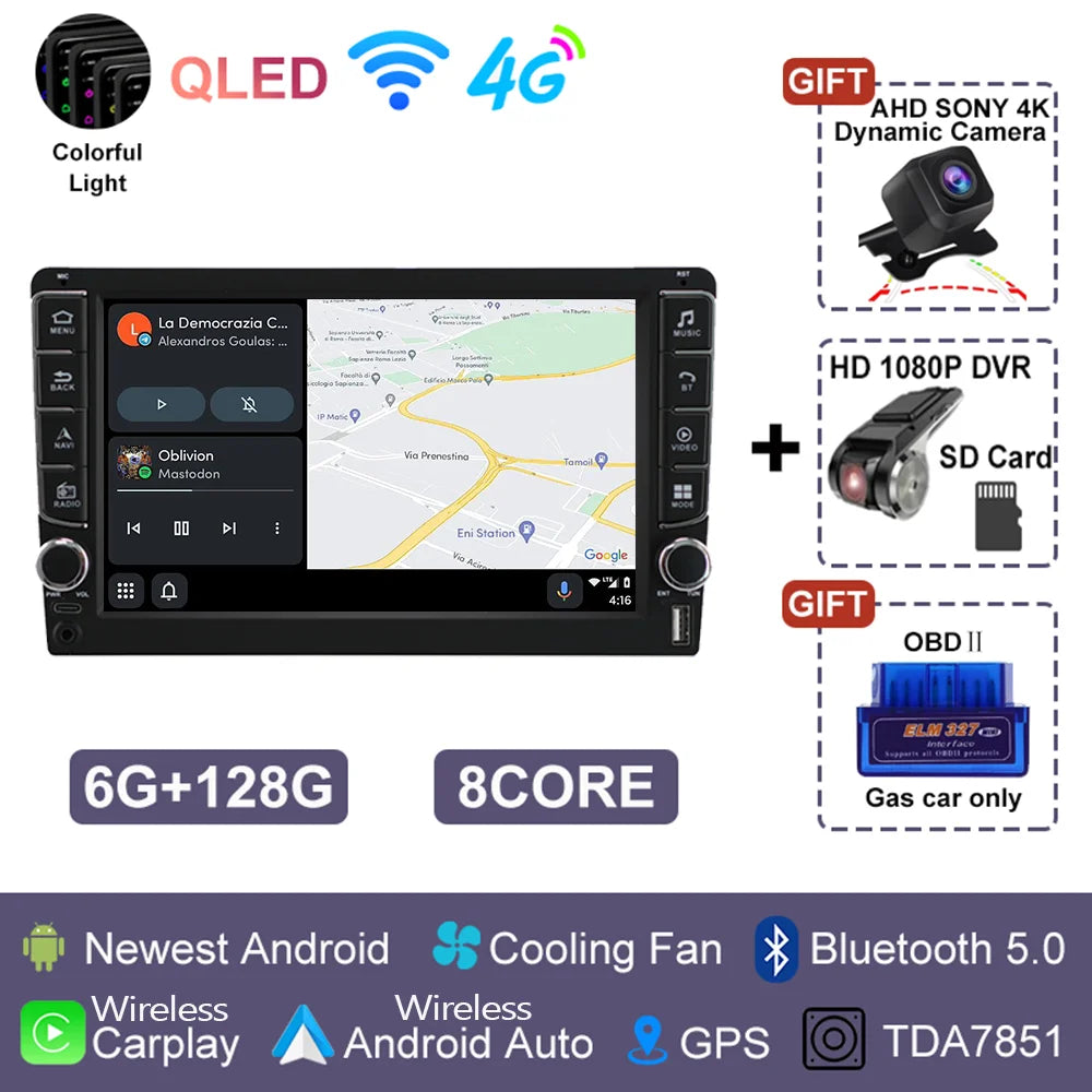 Android 15 Car Radio For Volvo XC90 C 2002 2003 2004 -  2014 QLED Multimedia Video Player GPS Stereo CarPlay Head Unit