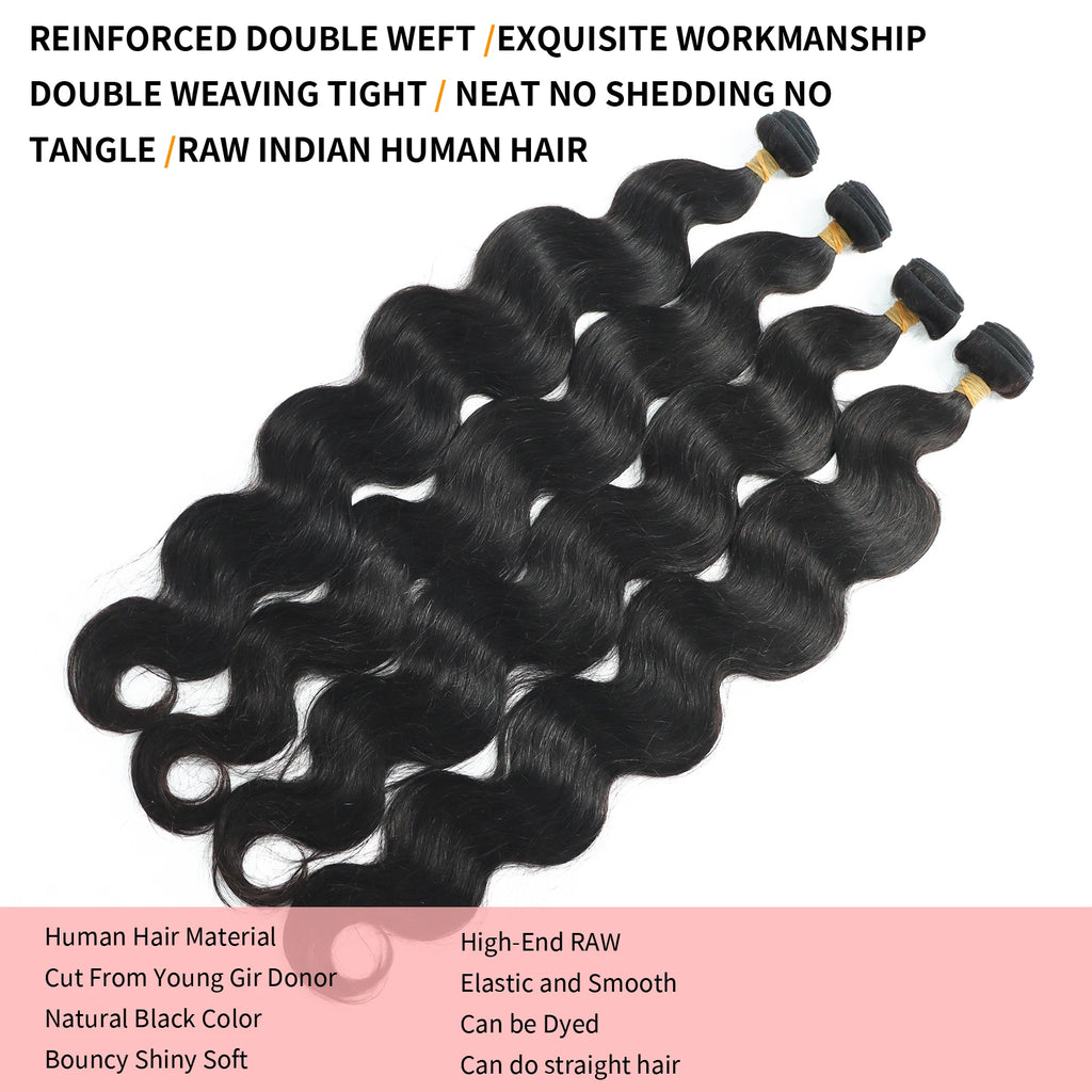 16A Body Wave Bundles 100% Human Hair 16A Remy 40 Inch Brazilian Virgin Weave 3 4 5 Pcs Double Weft Raw Hair Bundles Extensions