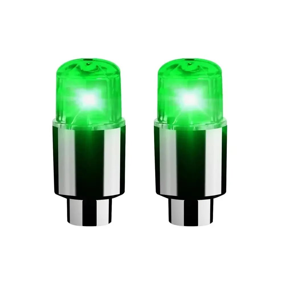2PCS Colorful LED Wheel Valve Lights Motorcycles Bicycles Car Wheel Tire Valve Caps Universal Dustproof Bicycle Valve Cover