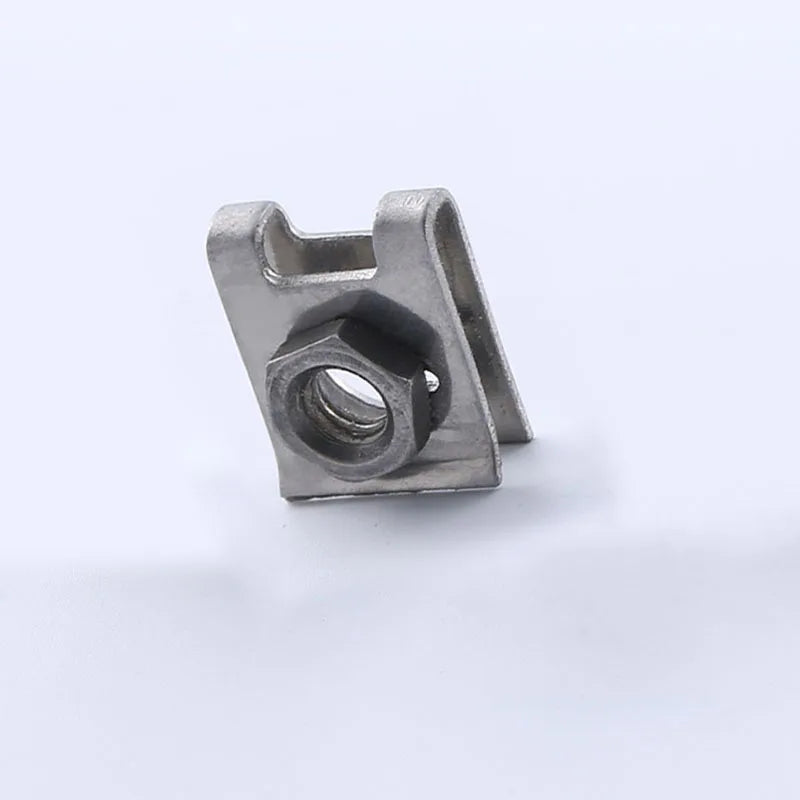 20Pcs Auto Metal Clips M6 for Car Motor Tread Panel Spire Nut Fairing Clip Fastener U-Type Plate Nut Speed Zinc Mounting Clamp