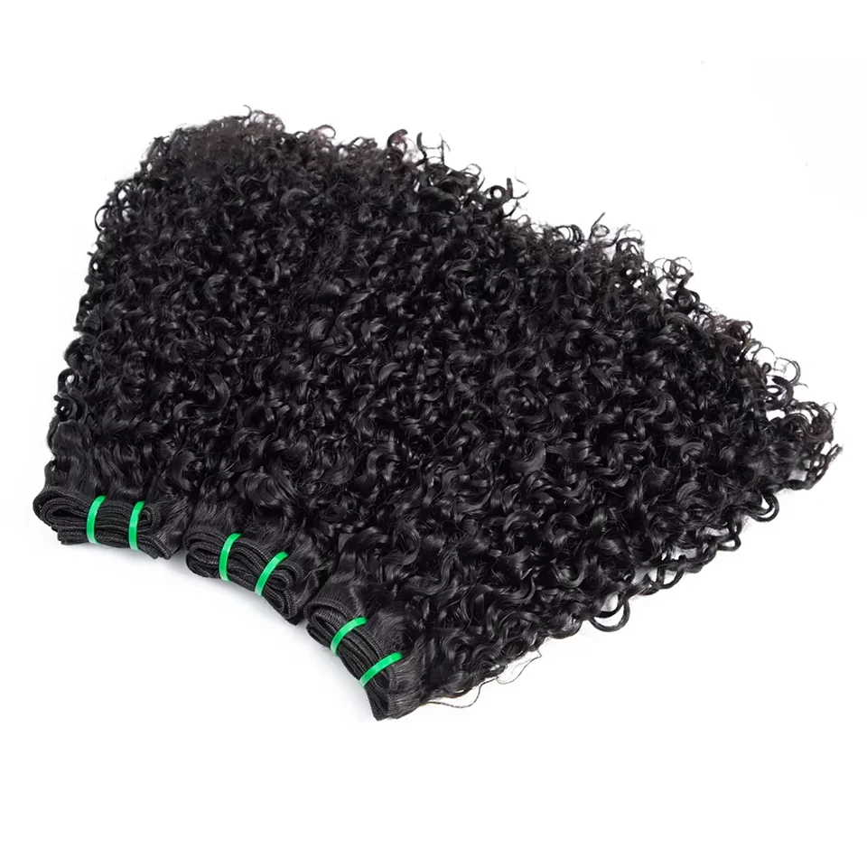 15A Human Hair Bundles Burmese Pixie Curly Brazilian Human Hair Weave 1/3/4 PCS Hair Extension For Women Double Weft Quick Weave