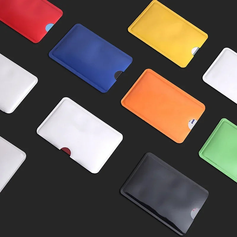 10PCS Anti Rfid Bank Card Holder Metal NFC Blocking Reader Lock ID Credit Card Bag Men Women Laser Aluminium Card Case Protect