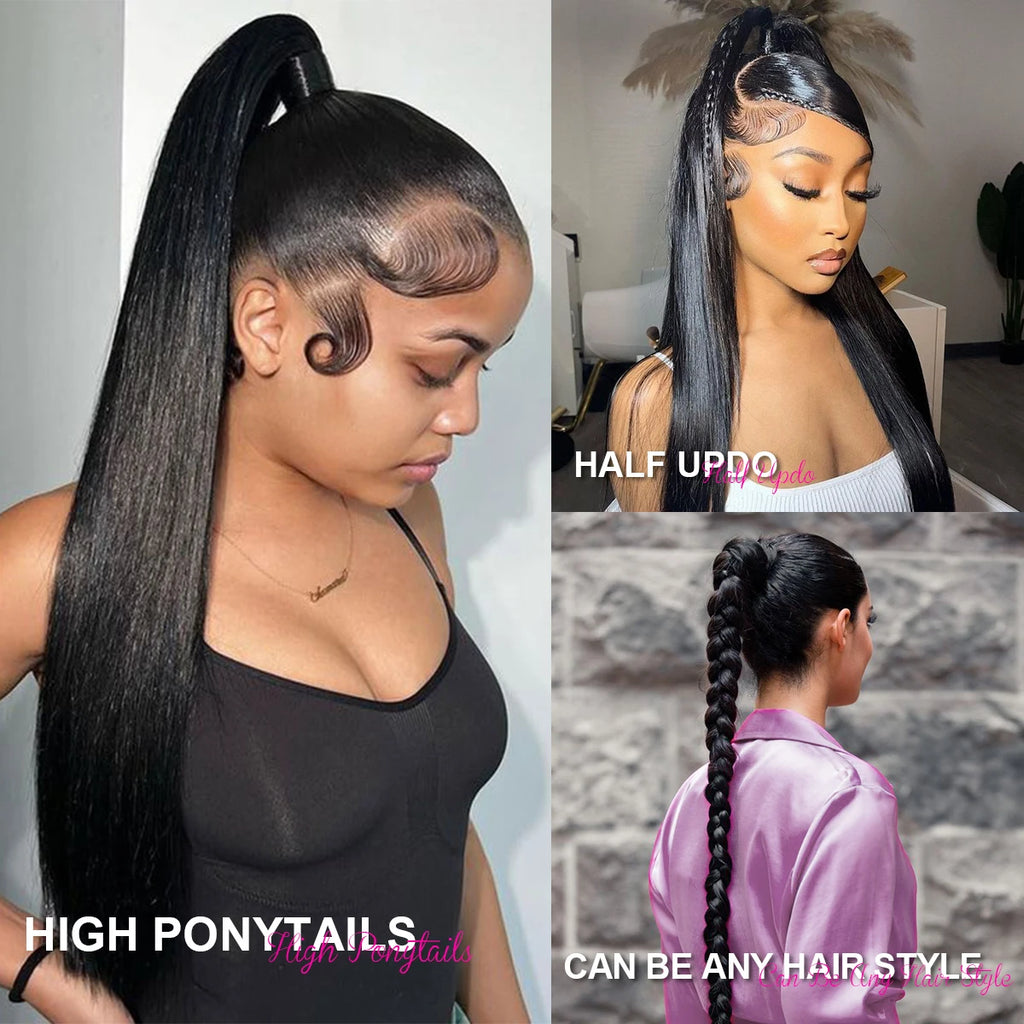 30 40 42 Inch HD 360 Full Lace Front Wig Human Hair 220%  Bone Straight Lace Frontal 100% Real Human Hair Wigs For Balck Women