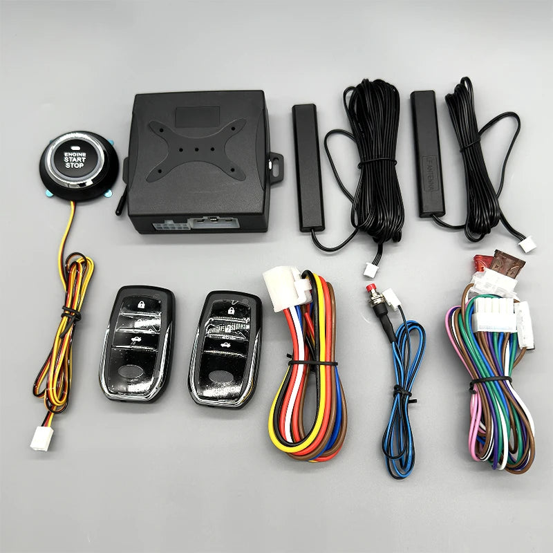 auto car alarm system pke passive keyless entry remote central lock system control door lock&unlock push one button engien start