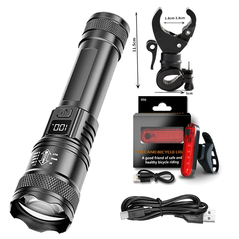 Bicycle Light P50 LED Front USB Rechargeable MTB Mountain Bicycle Lamp 2000LM Bike Headlight Flashlight Cycling Scooter Tail