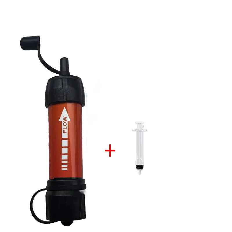 Camping & Survival Emergency Outdoor Portable Water Filter for Hiking - Emergency & Disaster Purifies Water Source On-The-Go