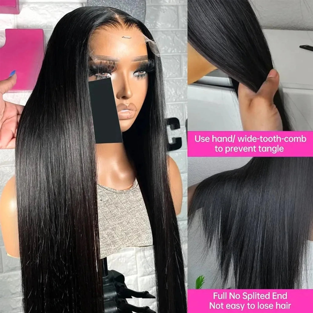 40 44 Inch HD Lace Front Wig Pre Plucked Brazilian Bone Straight Human Hair Wig Transparent 13X4 13X6 Lace Frontal Wig For Women