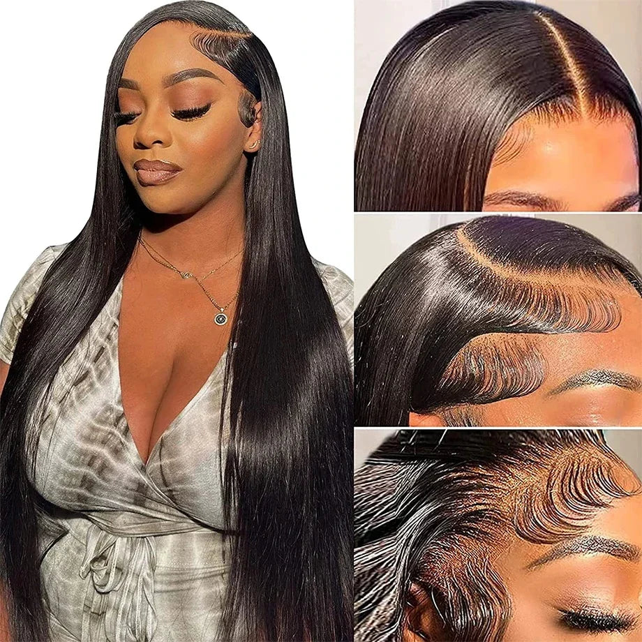 40 44 Inch 200 Density Bone Straight 13X6 Hd Lace Frontal Wigs 13X4 Lace Front Pre Plucked 100% Human Hair wigs For Black Women