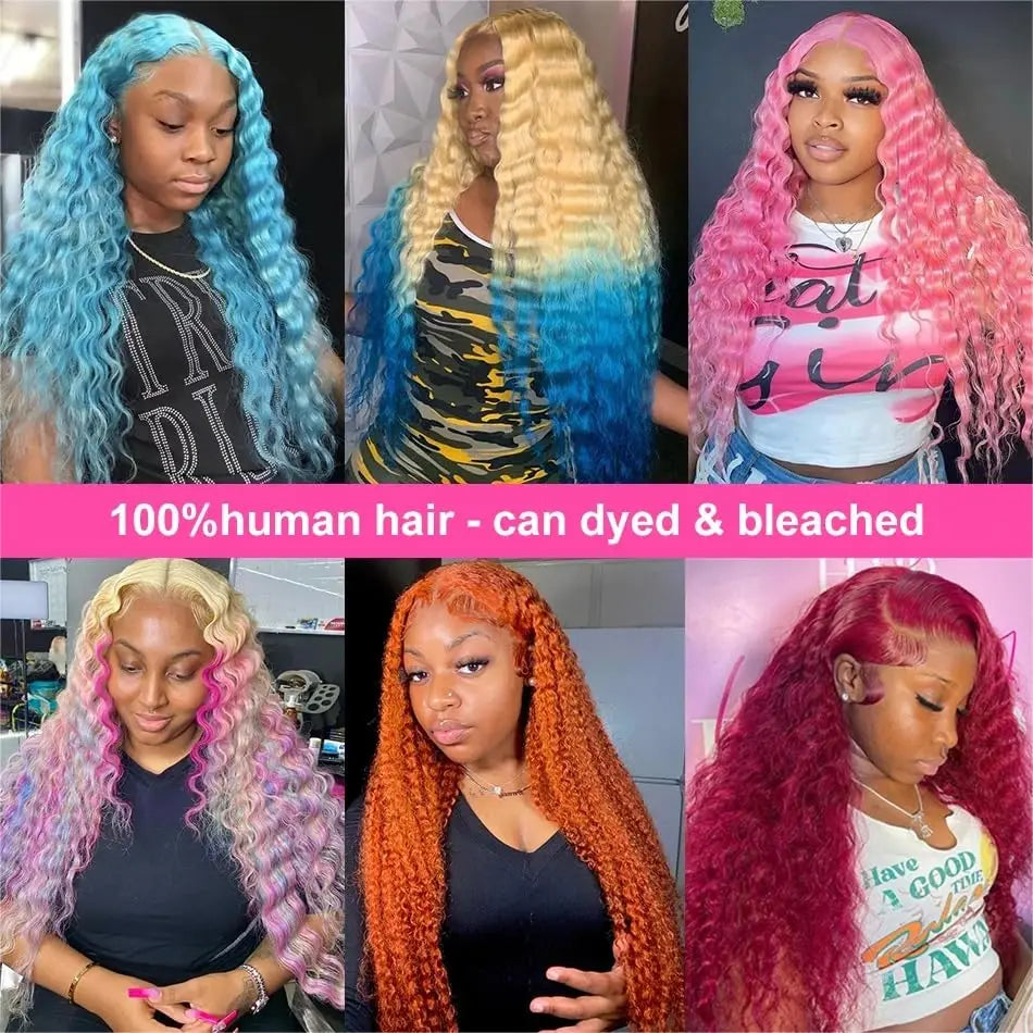 30 Inch 613 Lace Front Wig Human Hair Blonde Wig Human Hair 613 Deep Wave HD Lace Front Wigs 200% Density Pre Plucked For Women