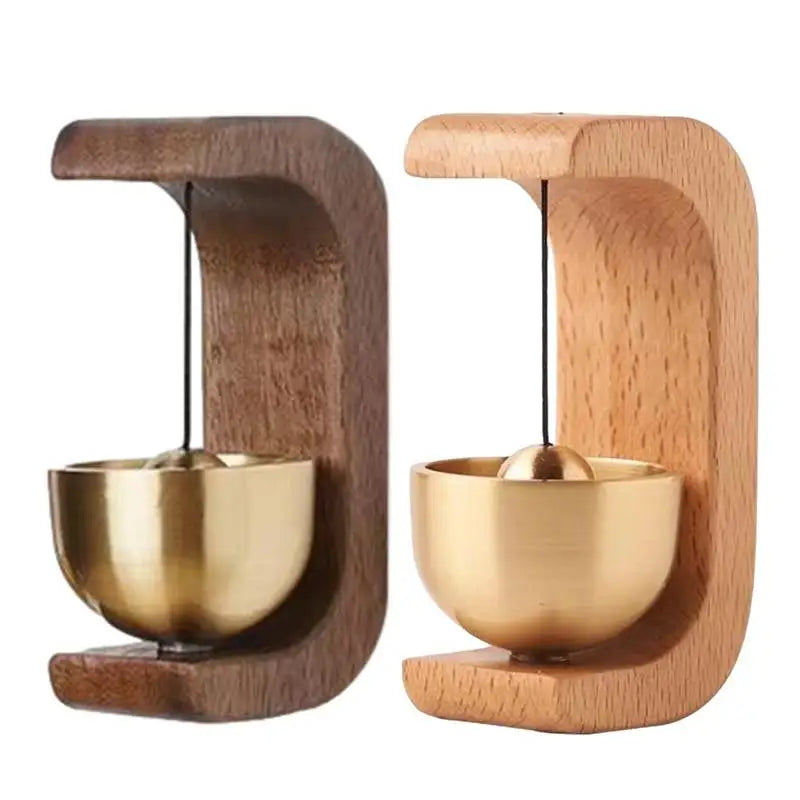 Doorbell Aesthetic Solid Wooden Magnetic Brass Wind Chimes Wireless Doorbell Entrance Door Bell Pendant Home Decorations