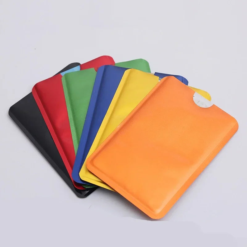 10PCS Anti Rfid Bank Card Holder Metal NFC Blocking Reader Lock ID Credit Card Bag Men Women Laser Aluminium Card Case Protect