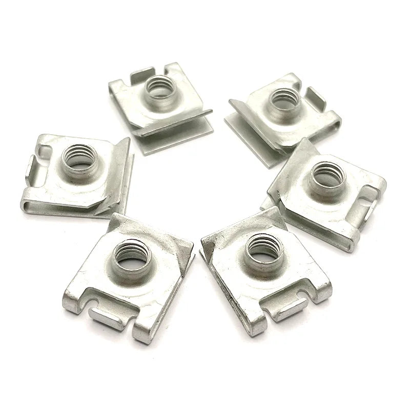 20Pcs Auto Metal Clips M6 for Car Motor Tread Panel Spire Nut Fairing Clip Fastener U-Type Plate Nut Speed Zinc Mounting Clamp
