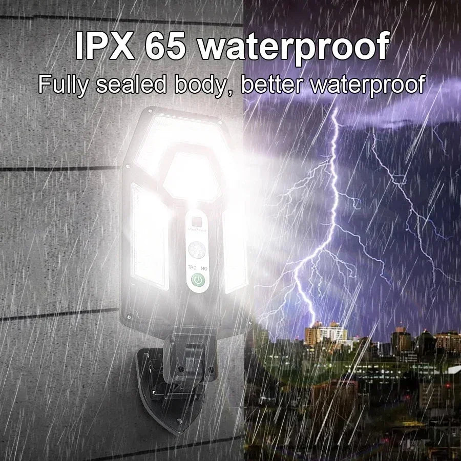 12000LM Powerful Solar Wall Lamp with Remote Outdoor IP65 Waterproof LED Floodlight with Sensor Garden Yard Lantern Street Light