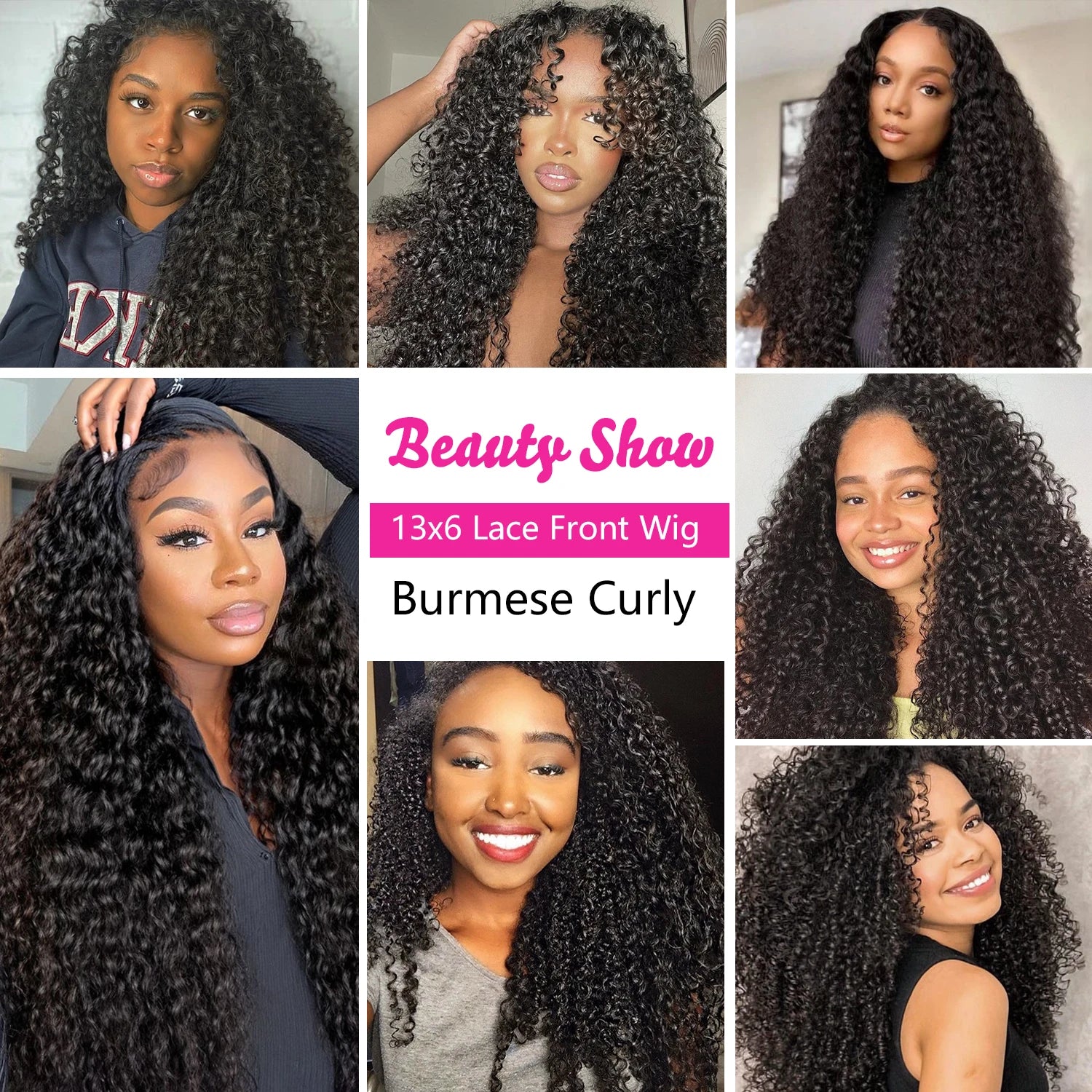 Burmese Curly Wigs 220% Density 13x4 13x6 Lace Frontal Human Hair Wigs Curly Natural Color Curly Human Hair With Spiral End