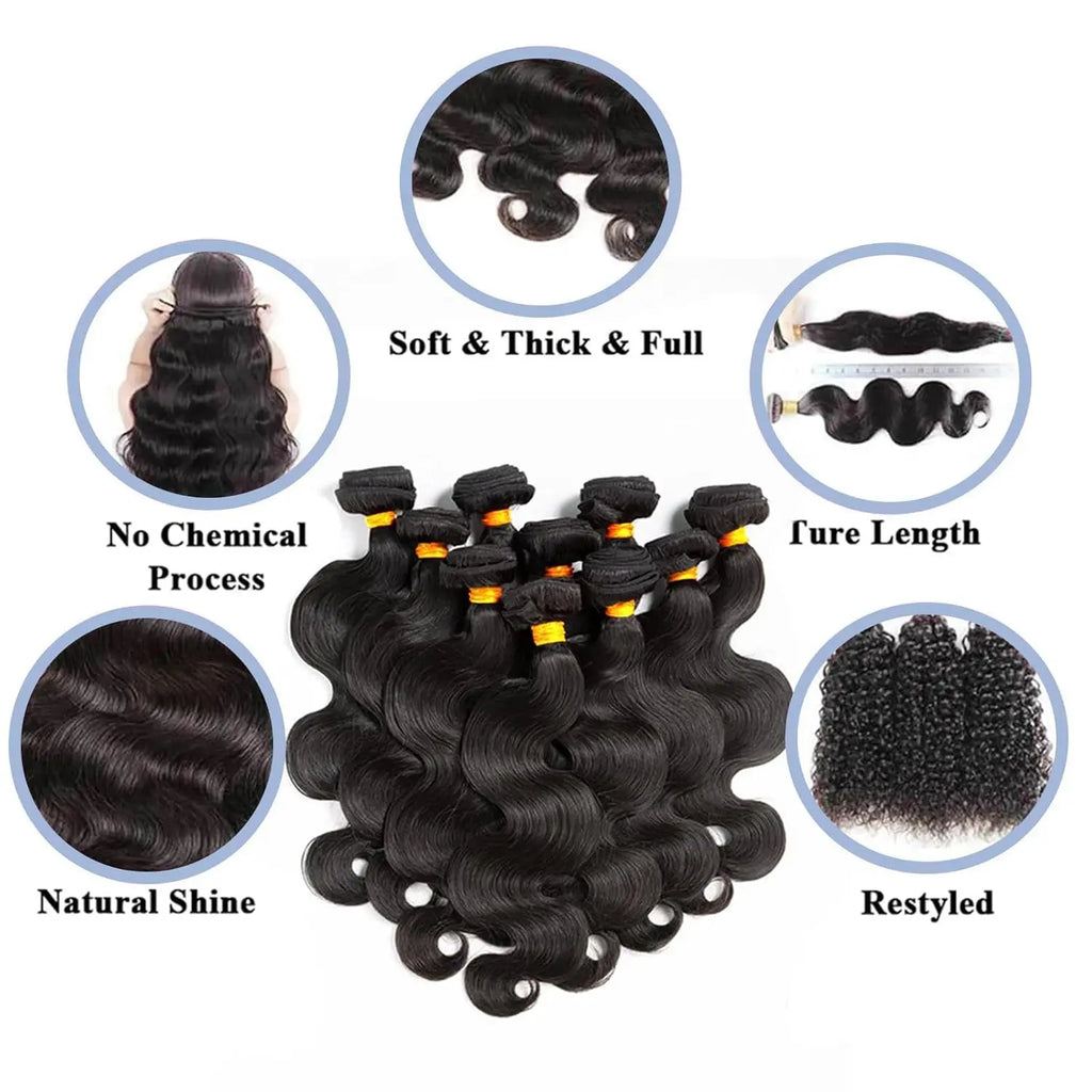 16A Body Wave Bundles 100% Human Hair 40 50 Inch Remy Brazilian Virgin Weave1 3 4 5 Pcs Unprocessed Raw Hair Bundles Extensions