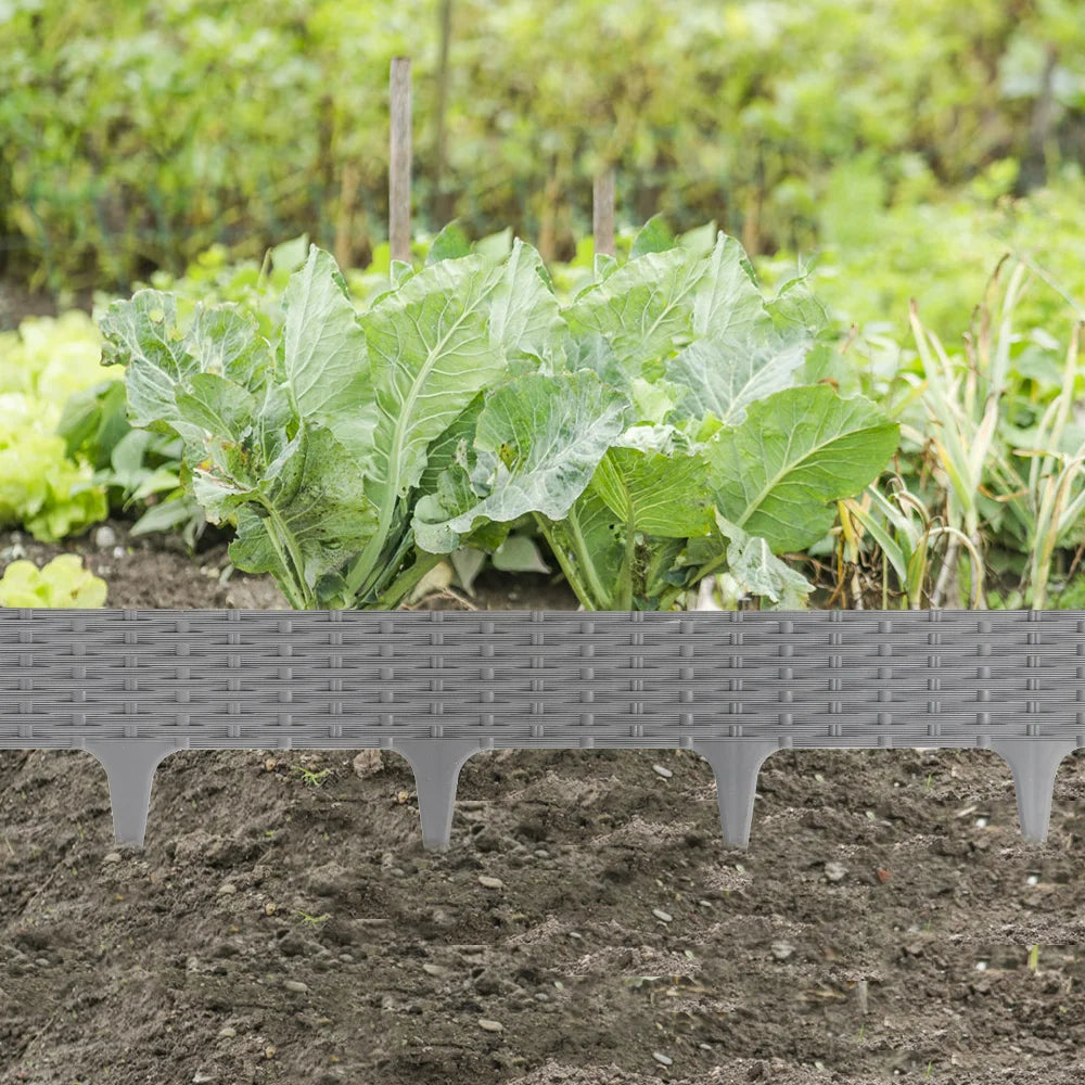 1/2/4pcs Garden Edging Border Imitation Rattan Fence Panel Patio Outdoor Grass Barrier Landscape Lawn Flower Gardening Supplies