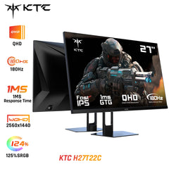 (H27T22 Upgraded Version)KTC H27T22C 27" Gaming Monitor 2560x1440 QHD 16:9 ELED 180Hz Fast IPS Panel Screen 1msGTG Response Time