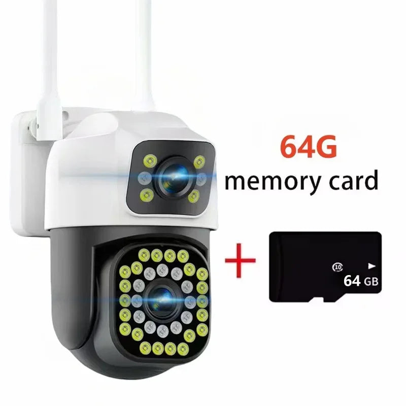 8MP Dual Lens WiFi Surveillance Camera 4K Outdoor PTZ IP Camera Auto Tracking Audio Video ONVIF Security CCTV Camera YOOSEE