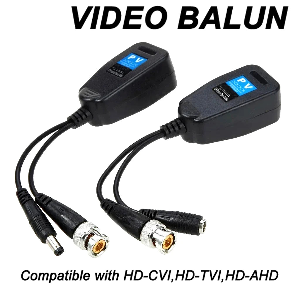 1CH Passive Balun RJ45 CCTV Video Transceiver Coax BNC for HDCVI HDTVI AHD Analog High Definition Camera Power Supply Connectors