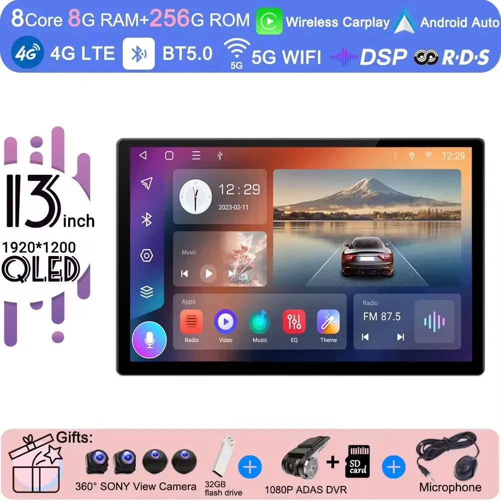 Android 15 13 Inch For Volkswagen VW Passat B6 B7 CC 2007-2015 Car Radio Multimedia Video Player Navigation GPS CarPlay