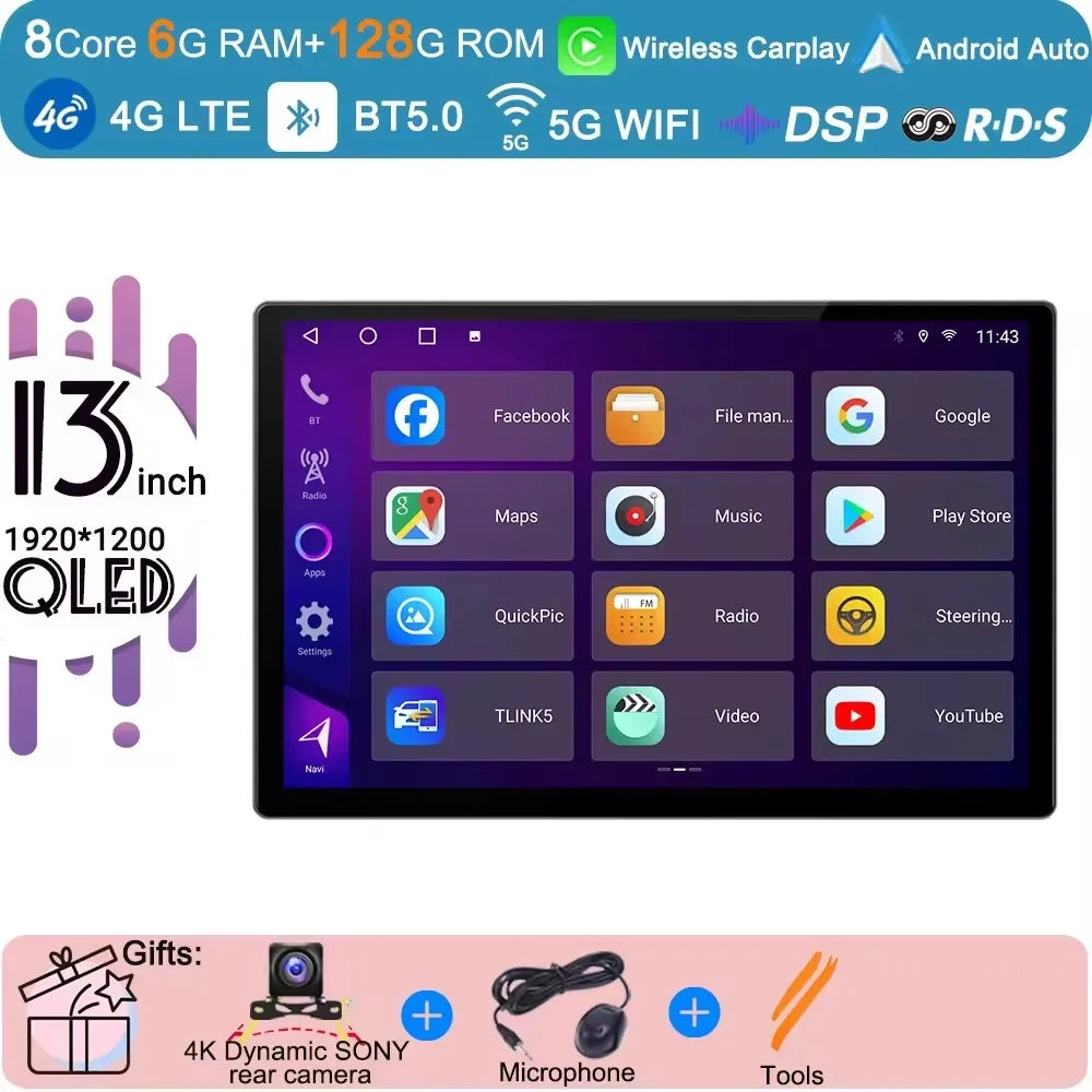 Android 15 13 Inch For Volkswagen VW Passat B6 B7 CC 2007-2015 Car Radio Multimedia Video Player Navigation GPS CarPlay