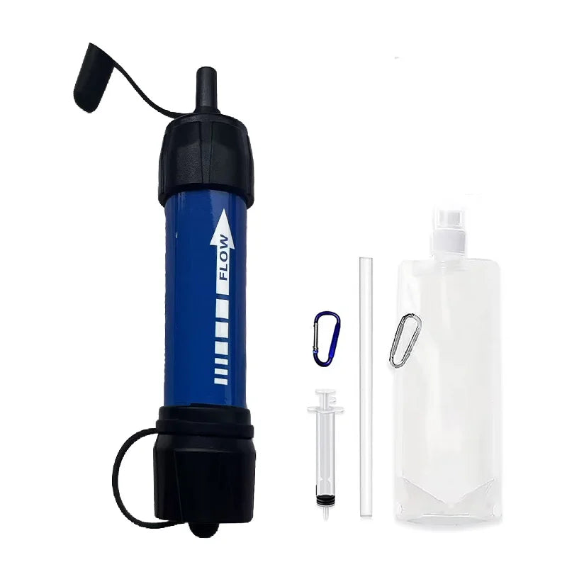 Camping & Survival Emergency Outdoor Portable Water Filter for Hiking - Emergency & Disaster Purifies Water Source On-The-Go
