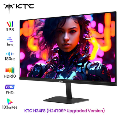 (2025 H24T09P Upgraded Version) KTC H24F8 FHD 23.8" 180Hz Gaming Monitor With Realistic Color Reproduction 1920*1080 Resolution