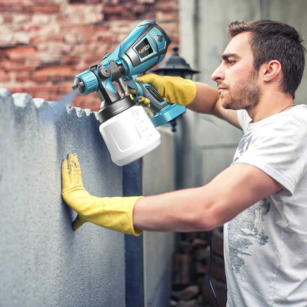 Cordless Paint Sprayer Compatible with Makita Battery, Fence Paint Sprayer, HVLP Spray Gun with 2Battery for Interior Exterior