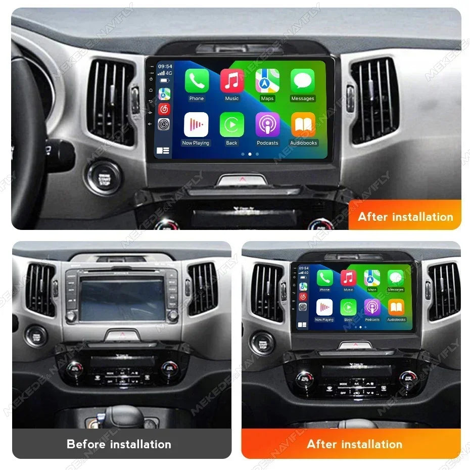 Android 14 Car Radio Stereo for KIA Sportage 2010 2011 2012 2013 2014 2015 2016 Carplay Auto Mutlimedia Player GPS Navigation FM