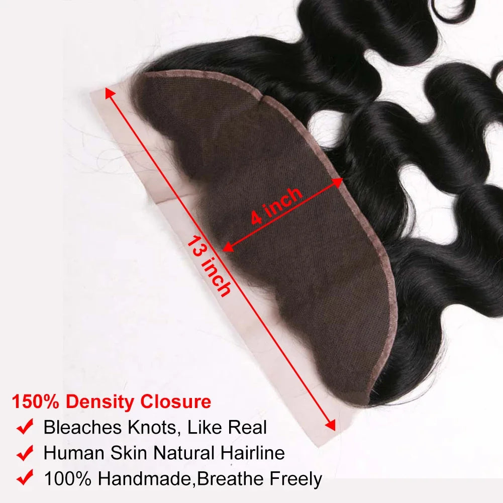 Body Wave Frontal Only ALIANNA 13X4 Lace Frontal 6X6 Lace Closure Human Hair Transparent Lace Frontal Remy Brazilian Hair