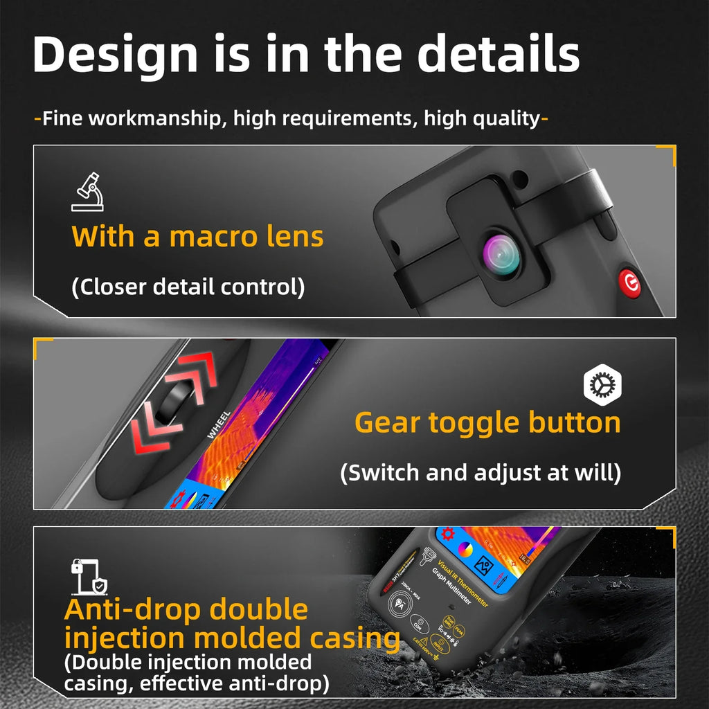 BSIDE SH7 320*320 Thermal Imager Camera 20000 Counts Touchscreen Digital Multimeter 2 in 1 IR Camera for Macro lens Repair PCB