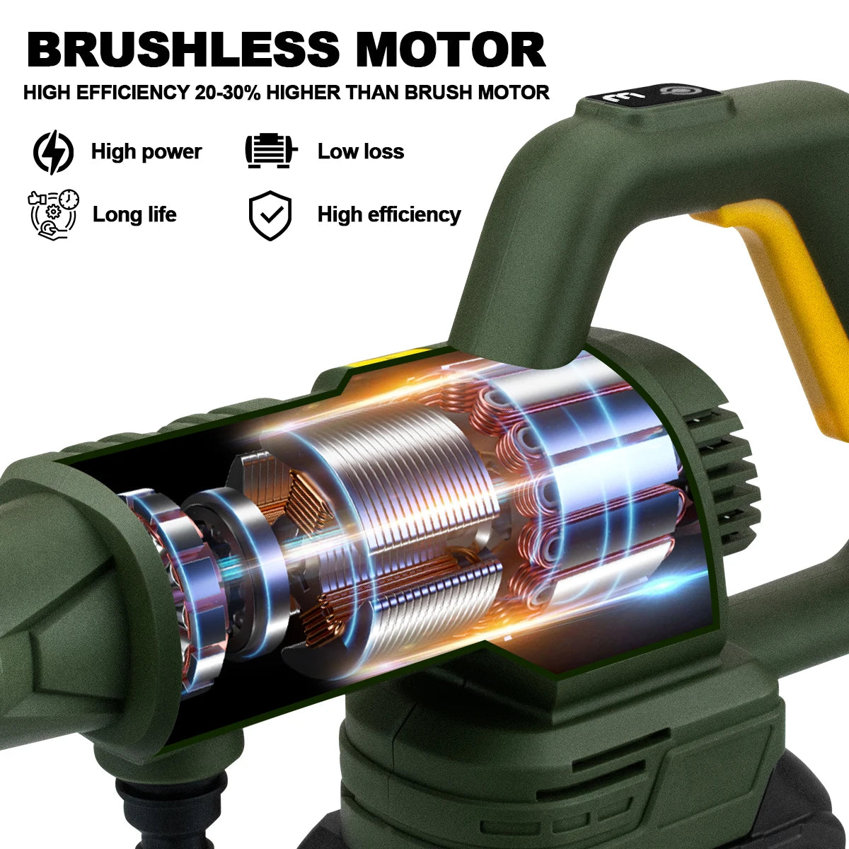 200Bar 3Gear Digital Display Brushless Electric High Pressure Washer Car Washing Gun Garden Water Gun for Makita 18V Battery Pin