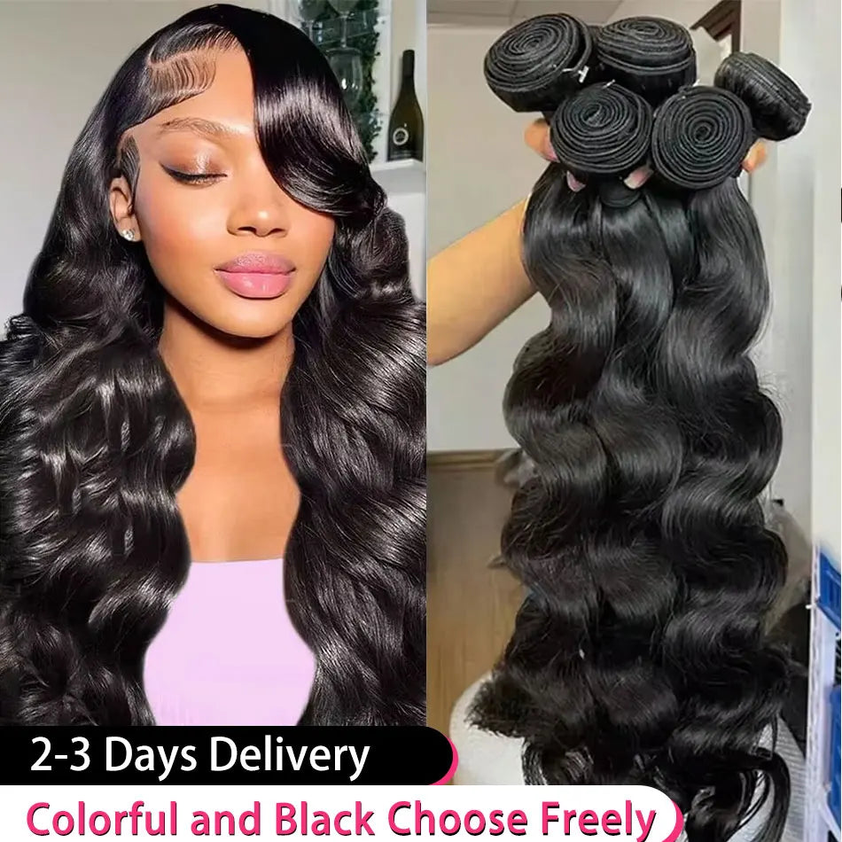 16A Body Wave Bundles 100% Human Hair 16A Remy 40 Inch Brazilian Virgin Weave 3 4 5 Pcs Double Weft Raw Hair Bundles Extensions