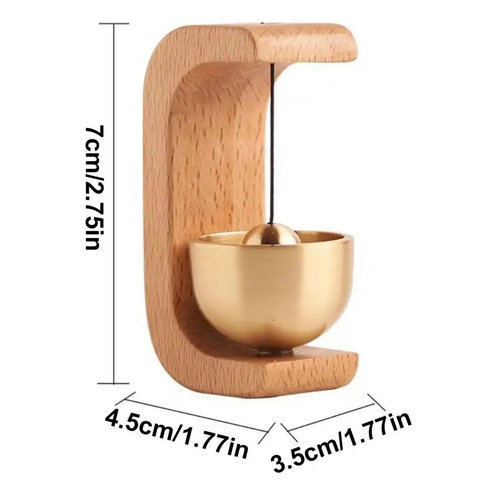 Doorbell Aesthetic Solid Wooden Magnetic Brass Wind Chimes Wireless Doorbell Entrance Door Bell Pendant Home Decorations