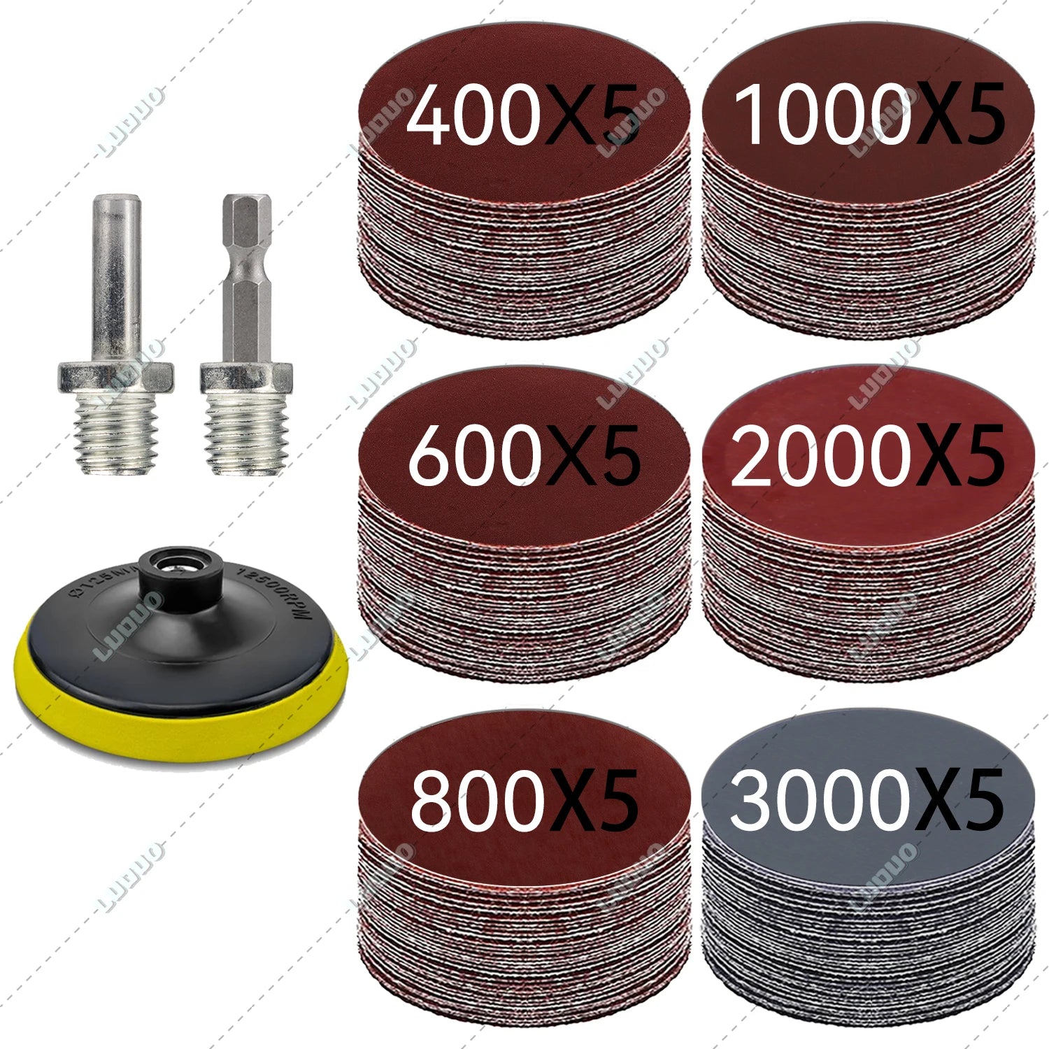 Car Detailing Headlight Restoration Sponge For Auto Polishing Waxing Washing Cleaning Wool Pad Backing Plate Sandpaper Kit